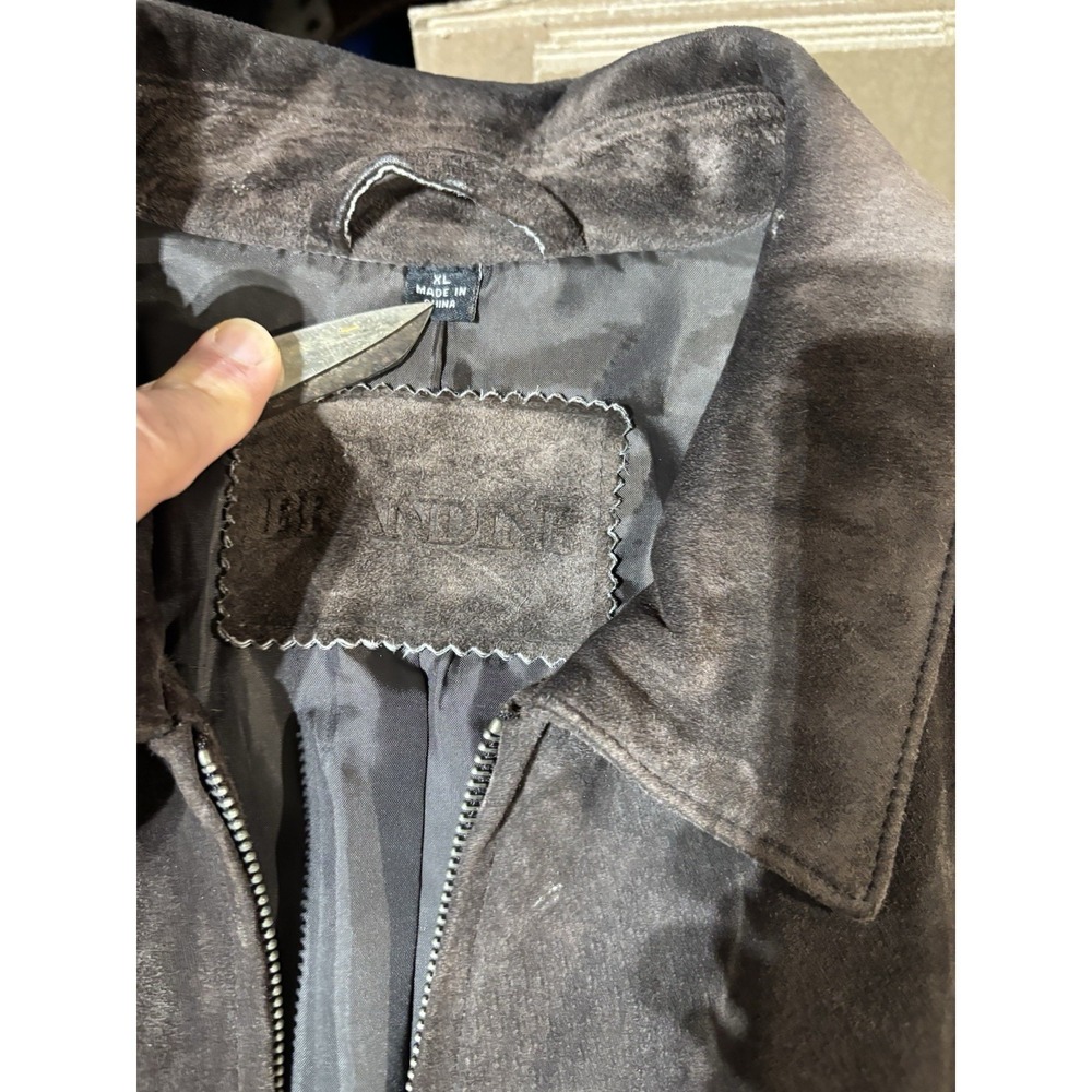 Brandini Jacket Large Brown Suede Leather Vintage Boho Men's Coat XL - Picture 2 of 7
